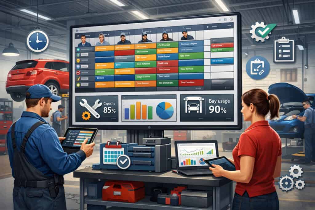 Technician Capacity Planning and Bay Utilization With Digital Scheduling Systems for Auto Shops
