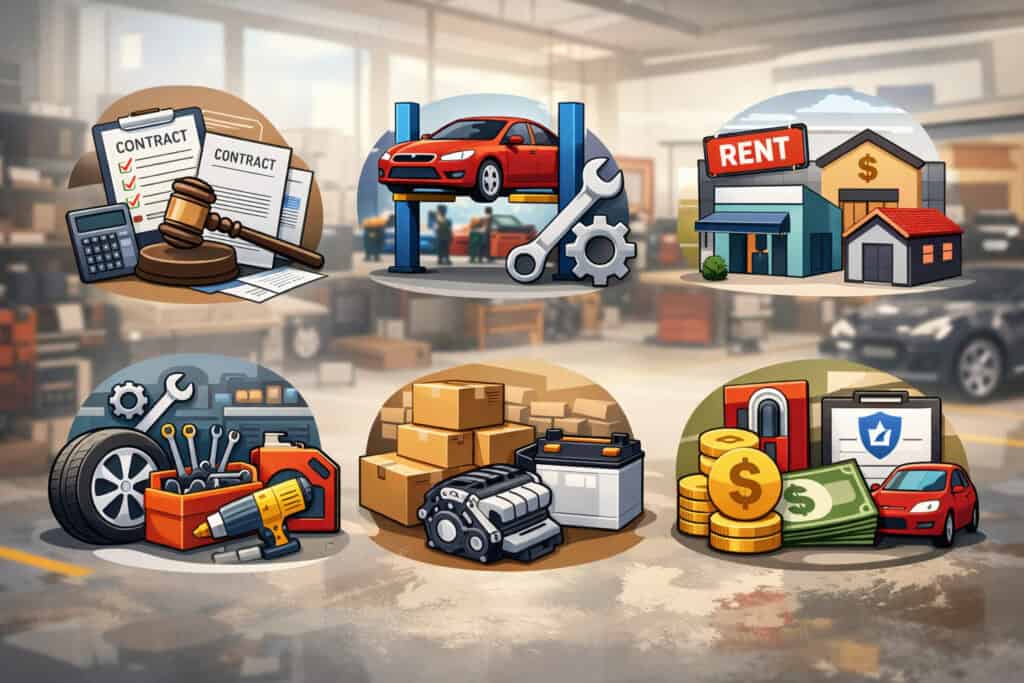 The core startup cost categories every automotive business should plan for