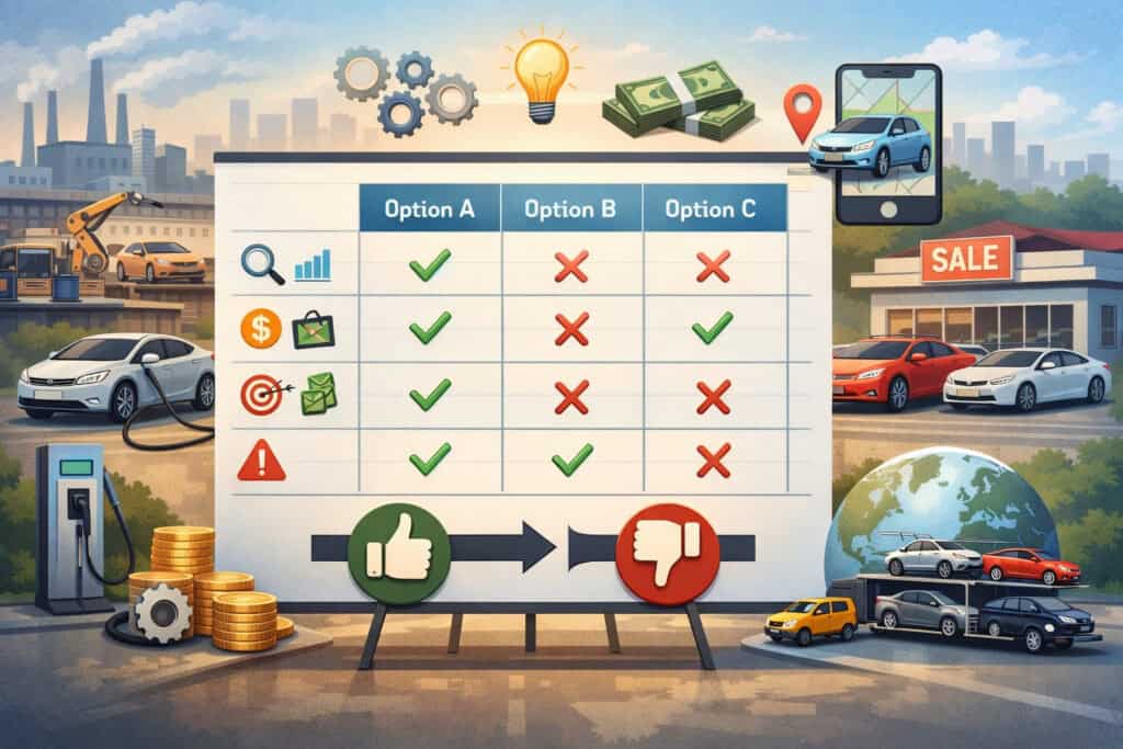 The decision framework that keeps you from picking the wrong automotive business model