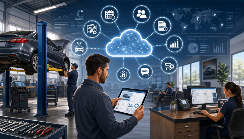 Cloud-based systems connecting automotive repair operations and service data