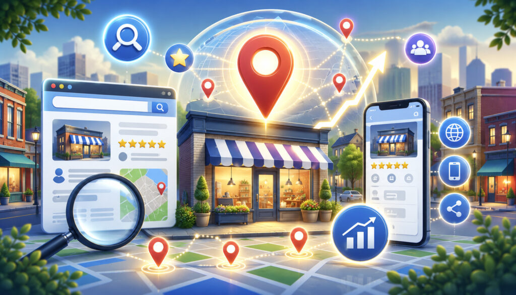 Local SEO visibility for small business online search
