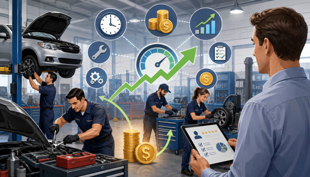 Technicians improving productivity through performance-based pay incentives